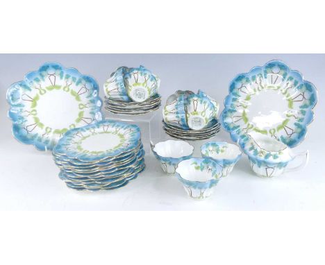 Wileman &amp; Company for The Foley China - an Art Nouveau Petunia pattern bone china part tea set, comprising; two serving p