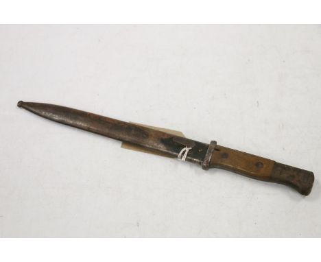 German S84/98 bayonet, the ricasso stamped for Rich A Herder of Solingen, blade length 25cm, bayonet length 38cm, with scabba