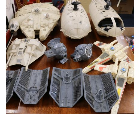 Star Wars spaceships including CPG Products Millennium Falcon 1979, CPG Products Kenner Rebel Transport Ship 1982 x2, Kenner 