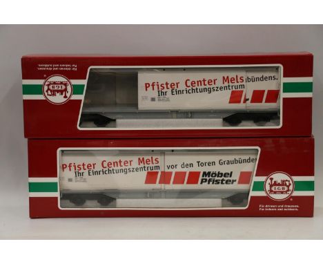 LGB Lehmann Gross Bahn 'The Big Train' (Ernst Paul Lehmann Patent, made in Germany), G gauge model railways 2x 46570 Pfister 