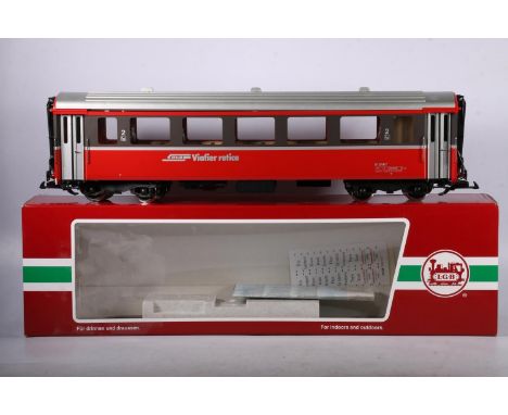 LGB Lehmann Gross Bahn 'The Big Train' (Ernst Paul Lehmann Patent, made in Germany), G gauge model railways 2x 33670 Rhatisch