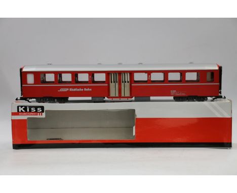 Kiss Modellbahnen gauge 1 model railways 29046 Mitteleinstiegswagen second class passenger coach B2328 RhB, 29042 Hochwertige