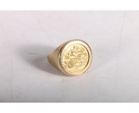 UNITED KINGDOM George V (1910-1936) gold half sovereign 1926 SA (Pretoria Mint South Africa) mounted in a 9ct gold ring, 9.8g