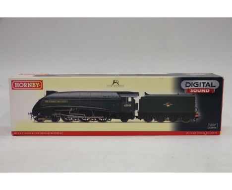 Hornby OO gauge model railways R2896XS DCC Fitted 4-6-2 Sir Ronald Matthews tender locomotive Class A4 60001 BR green, boxed.