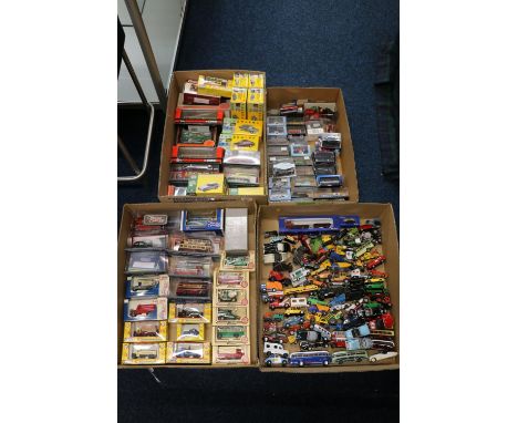 Approximately seventy boxed diecast model vehicles including Oxford, Corgi Original Omnibus, Lledo Days Gone By, Classix, Van