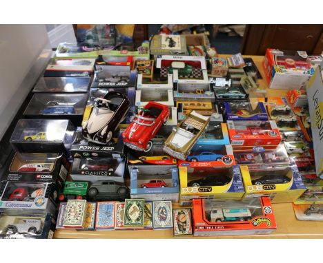 Approximately fifty diecast model vehicles including Cararama, Corgi, Mattel Hot Wheels, Nex Models, Somerville 124 Volvo Ama