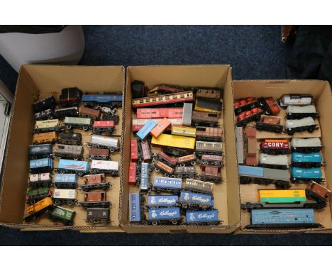 OO gauge model railways, over 70 items of rolling stock including Castrol Motor Oil tanker, United Distillers tanker, Mobil L