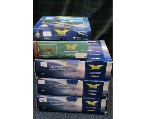 Corgi The Aviation Archive 1:72 scale model aircraft including AA33201 McDonnell F-4N Phantom II 151000 Us Navy VF111 Sundown