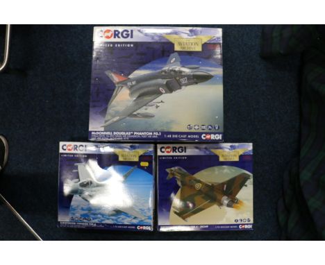 Corgi The Aviation Archive limited edition collectors areoplane models including 1:48 scale AA27901 McDonnell Douglas Phantom