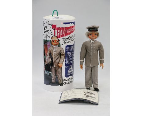 English Classic Porcelains Duncan and Dawn Fidler, Gerry Anderson's Thunderbirds porcelain doll of Parker as Chauffeur, 14" s