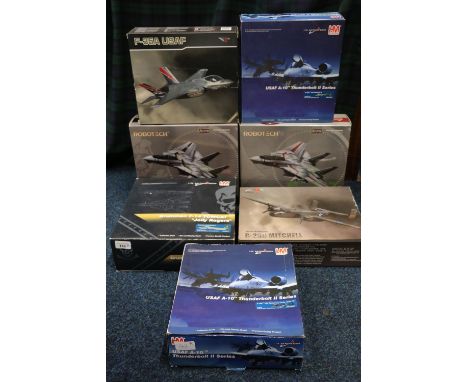 Hobby Master 1:72 scale Air Power Series aircraft models including HA1323 USAF A-10 Thunderbolt II, HA1326 Thunderbolt II 100