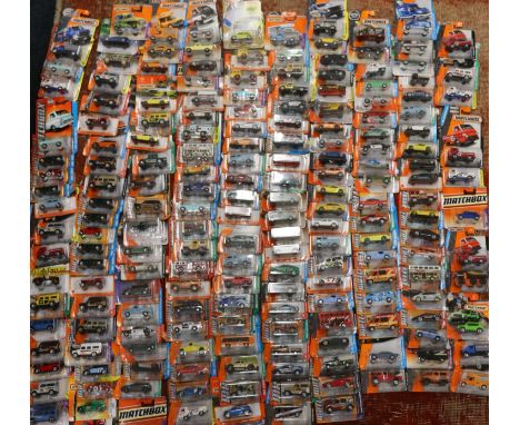 Approximately one hundred and ninety Mattel Hot Wheels diecast model vehicles, each carded. ref#Box6 (190) 