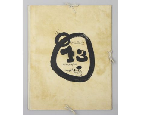 Miro, Joan (Barcelona 1893 - 1988 Palma de Mallorca) Mappe "13 Lithographies", Halbleinenmappe bezogen mit Simile - Pergament
