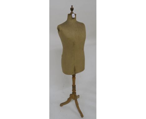 A 19th century dress makers mannequin on tripod base, 160cm high Condition Report: Available upon request