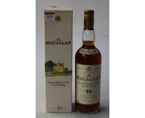 The Macallan single Highland malt Scotch whisky, 10 years old, 75cl, 40%, one bottle in carton