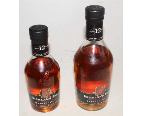 Highland Park aged 12 years Orkney Islands single malt Scotch whisky, 70cl, 40%, one bottle; and one other 50cl bottle (2)