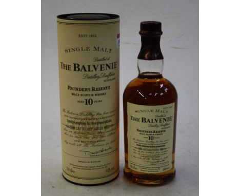 The Balvenie 10 year old Founder's Reserve single malt Scotch whisky, 70cl, 40%, one bottle in carton
