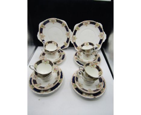Vintage 'Erskine' part tes set- 8 cups and saucers, 8 plates and 2 cake /sandwich plates