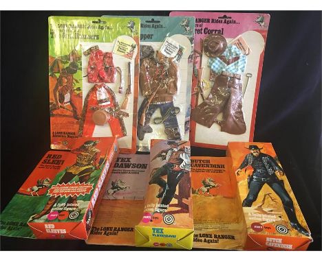 1970's Vintage Lone Ranger Rides Again Action Figures with outfits 