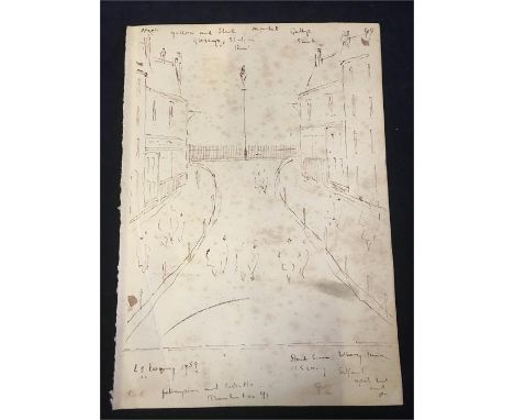 A sketch signed and dated L S Lowry dated 1959. Our client has not had this sketch formally attributed to the artist.