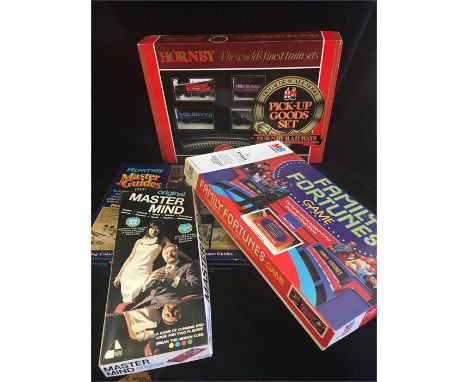 A selection of Vintage games Hornby, Master Mind etc