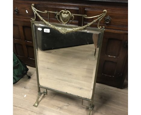 ANTIQUE BRASS MIRROR FIREGUARD