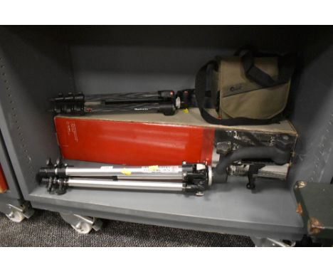 Two Manfrotto tripods and a Lowpro bag