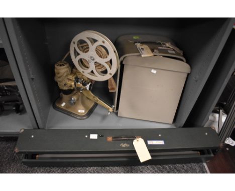 A Bell and Howell 613 16mm projector and wooden cased Celfix screen