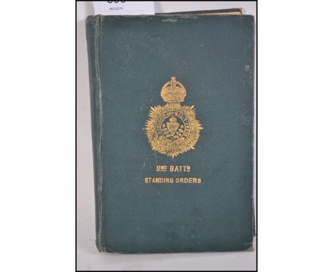 Standing Orders Of The 2nd Battalion - The Royal Irish Regiment. Rare publication book. 1921 First Edition. Green cloth, with