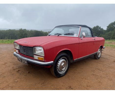 Peugeot 304 Convertible.  Registration number: TPA 315M. Rare RHD drive model with 82,696 miles from new.  Finished in red wi