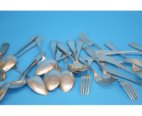 A Collection of Continental 830 Standard silver cutlery comprising a sauce ladle, 12 dessert spoons, 12 table forks.  Weight 