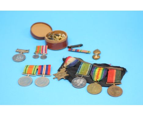 A set of 4 Medals awarded to 1530 PTE H.H.G. Hutton, 7-Lond. Reg., a General Service medal awarded to Flt Lt K. H. G. Utton R