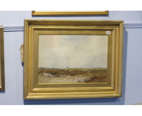 Claud Hayes, 1852-1922, 'A Shepherd and his flock near Weybridge', watercolour, signed and inscribed.  34 cm x 50 cm  Exhibit