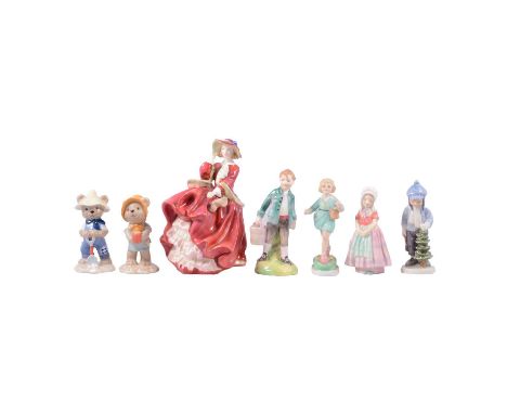 Small collection of china figures, including six Royal Doulton lady figures, 19cm and smaller, another Doulton figures, three
