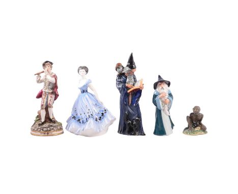 Collection of Royal Doulton, Coalport and Worcester figures, including The Wizard HN2877, Gandalf HN2911, Lavinia HN1955, Thi