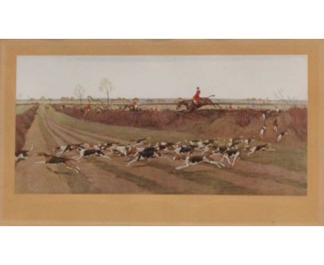 After Cecil Aldin, fourteen 'Hunting Countries' series prints,published by Richard Wyman, unsigned,each image 14.5x30cm, and 