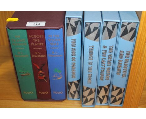 A SELECTION OF FOLIO SOCIETY BOOKS, TO INCLUDE R L STEVENSON, ETC (7)