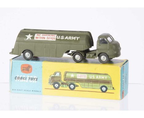 A Corgi Major Toys 1134 Bedford Army Fuel Tanker, military green body, 'US Army' decals, spun hubs, in original box with inne