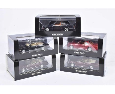 Minichamps 1:43 Scale Modern Bentley Convertibles (5), all cased with card sleeves, limited edition, Azure 2006 metallic red 