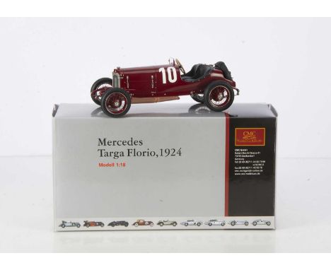 A CMC 1:18 Mercedes Targa Florio 1924, M-048, in original box with certificate, swing tag, cloth, tool and instructions, E, b