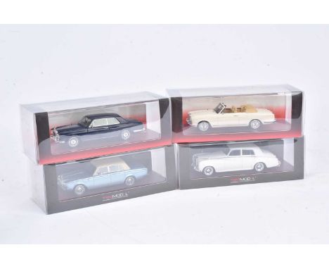 Tru Scale Miniatures Rolls Royce (4), all boxed and cased, 1:43 scale, TSM 114316 1972 Corniche Coupe in blue livery, TSM 134