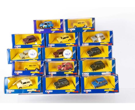 1980s Corgi Toy Minis, including scarce Kay's Catalog red Racing Mini, similar example in blue, 'After Eight' Mini (3), one w