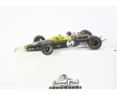 Exoto Grand Prix Classics 1:18 Lotus Ford Type 49 1968 (Graham Hill), GPC97003, in original box, VG-E, would benefit from cle
