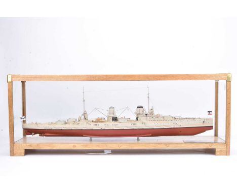 A professionally made 1''-1ft scale model of German WW1 Seydlitz Class ' Battlecruiser', finely detailed and finished in maro