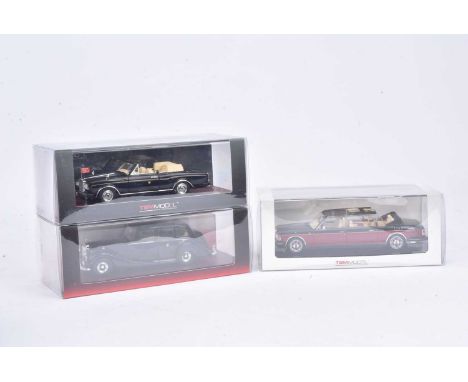 Tru Scale Miniatures State Rolls Royce, all boxed and cased, 1:43 scale, TSM 134346 1990 Silver Spirit Emperor State Landaule