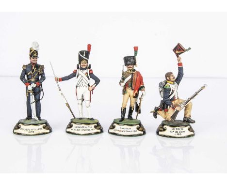 Stadden factory-painted 75mm scale pewter figures comprising Napoleonic era French Army Grenadier a Pied la Garde Imperiale 1