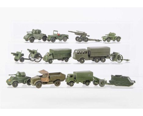 Military Diecast, including French Dinky Toys 80-D Berliet 6x6 All-Terrain Truck, 80-E Obusier ABS 155mm Gun, Dinky Toys 623 