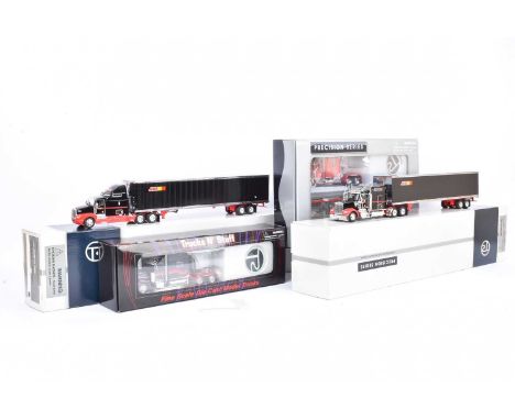 Tonkin Replicas Precision Series American Haulage Models, all boxed, 1:53 scale KW9-3 Kenworth W900L JEM with Great Dane trai