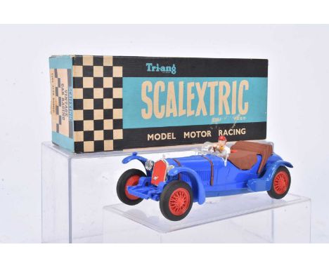 Tri-ang Scalextric Vintage Car Racing C65 blue Alfa Romeo Racing Car, with photo copy of instructions, in original box, VG-E,