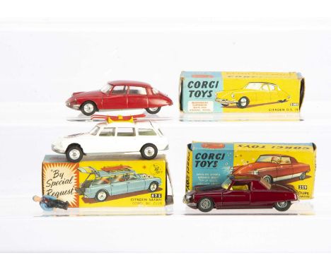 Corgi Toys Citroen's, 475 Citroen Safari, off-white body, 'Corgi Ski Club' bonnet decal, yellow roof rack, four red skis, one